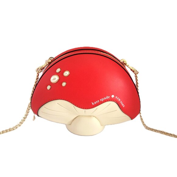 Kate Spade KL919 Take A Hike 3D Mushroom Crossbody Handbag Clutch Ruby Red - Picture 1 of 7
